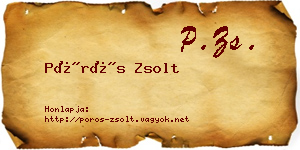 Pörös Zsolt névjegykártya